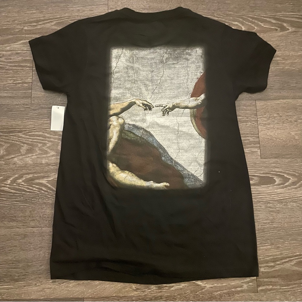 NWT Return to sender Michelangelo Creation of adam black t shirt. Size Small